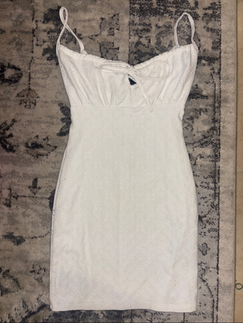Windsor White Eyelet Spaghetti-Strap Mini Dress
